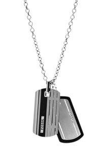 Fossil Damen Kette und Anhänger-Set "JF00494998", silber, Edelstahl, Polyurethan, Schmuck-Sets