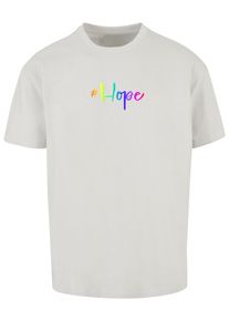 Merchcode Herren T-Shirt "Merchcode Herren Hope Rainbow Heavy Oversized Tee", grau, casual, Gr. L, bedruckt, 100% Baumwolle, Shirts