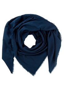 Laura Scott Damen Halstuch, blau, casual, unifarben, leicht durchscheinend, leicht transparent, Web, Baumwolle, Modetücher, in quadratischer