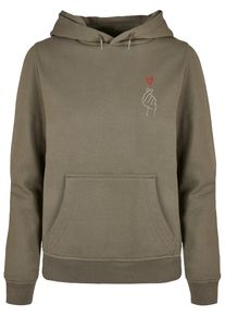 Merchcode Damen Kapuzenpullover "Merchcode Damen Ladies K Heart Basic Hoody", grün, casual, Gr. M, mehrfarbig, 50% Baumwolle, 50% Polyester, Pullover