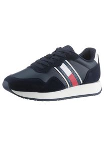 Tommy Jeans Herren Sneaker "TJM MODERN RUNNER", Gr. 43, blau, Leder, Lederimitat, Textil, unifarben mit Farbeinsatz, sportlich, Schuhe,