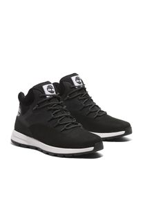 Timberland Herren Schnürboots "SPRINT TREKKER MID LACE UP SNEAKER", Gr. 41, schwarz, Leder, Textil, sportlich, Schuhe, Winterschuhe, Sneakerboots,