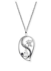 Engelsrufer Damen Kette mit Anhänger "Yin Yang Tropfen Balance Buddha und Om, ERN-YIYADROP-19-ZI", Silber 925 (Sterlingsilber), L: 50cm B: 1,42mm,