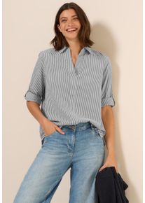 Cecil Damen Klassische Blusebalmy khaki, casual, Gr. M, gestreift, Web, 65% Baumwolle, 35% Modal, Blusen, mit 3/4 Ärmeln