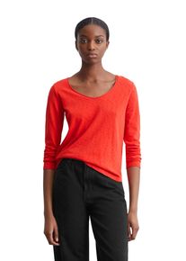 Marc O'Polo Damen Langarmshirt "aus Premium Organic Cotton", rot, Gr. XS, MARC O'POLO DENIM, unifarben, Obermaterial: 100% Baumwolle, Shirts