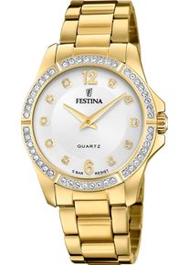 Festina Damen Quarzuhr "Mademoiselle", gold, Armbanduhren, Armbanduhr, Damenuhr, Edelstahlarmband