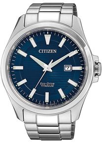 Citizen Herren Solaruhr, silber, Armbanduhren, Armbanduhr, Herrenuhr, Titan, Datum, Saphirglas