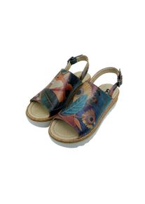 DOGO Damen Sandalette "Gigi Blooming Dog Damen Sandalen/ Sandaletten / Female", Gr. 39, blau, Lederimitat, Schuhe, Vegan