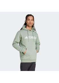 adidas terrex Herren Kapuzensweatshirt "MT L LOGO HD", silber, sportlich, Gr. XL, Obermaterial: 70% Baumwolle, 30% Polyester, Sweatshirts