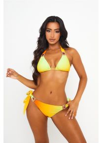 MODA MINX Damen Bikini-Hose "Club Tropicana", gelb, Gr. XXL, unifarben, 100% Polyester, Badehosen, mit stilvollem Steinbesatz