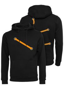 MisterTee Herren Kapuzensweatshirt "MisterTee Herren Laces Hoody", schwarz, Gr. XS, bedruckt, 100% Baumwolle, Sweatshirts