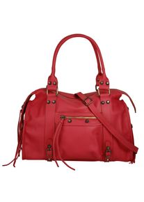 FORTY Damen Shopper, rot, Leder, unifarben, leicht glänzend, Taschen, echt Leder, Made in Italy