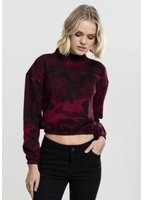 Urban Classics Damen Sweatshirt "Urban Classics Damen Ladies Camo Turtleneck Crew", rot, Gr. XL, mehrfarbig, 60% Baumwolle, 40% Polyester, Sweatshirts