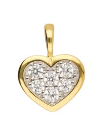 Adelia´s ADELIA ́S Damen Ketten-Anhänger "Damen 333 Gold Anhänger Herz mit Zirkonia", Gold, gold, Gold, Schmuckanhänger, mit Zirkonia für Damen