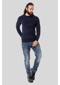 Cipo & Baxx CIPO & BAXX Herren Strickpullover "Pullover", blau, casual, Gr. XXL, unifarben, 50% Baumwolle;50% Polyacryl, Pullover, im modernen Design