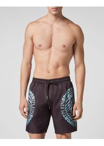 Plein Sport Herren Badehose "Tiger"0263, schwarz, mintgrün, Gr. L, Obermaterial: 100% Polyester, Badehosen