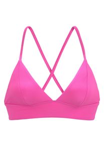 Venice Beach Damen Triangel-Bikini-Top "Lucky", pink, Gr. 34, Strukturmuster, Recycling-Polyamid, Bikini-Oberteile, aus gerippter Strukturware