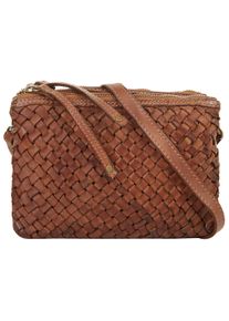Samantha Look Damen Umhängetasche, braun, Leder, vintage, Taschen, echt Leder, Made in Italy