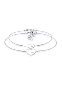 Elli Damen Schmuckset "Herz Kristalle 925 Silber", OneSize, silber, Silber 925 (Sterlingsilber), Schmuck-Sets
