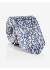 MONTI Damen Krawattehellblau floral, casual,klassisch, geblümt, Seide, Krawatten, aus reiner Seide, mit Blumenmuster, 6,5 cm breit