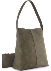 Vivance Damen Shopper "Schultertasche", grün, Lederimitat, unifarben, Strukturmuster, Taschen, mit kleiner Innentasche, Handtasche, Damentasche VEGAN