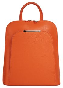 CLUTY Cityrucksack, orange, Rindsleder, Leder, Strukturmuster, casual, Rucksäcke, echt Leder, Made in Italy