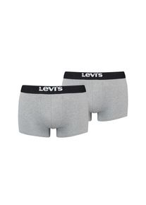 Levi's LEVI'S Herren Trunk "LEVIS MEN SOLID BASIC TRUNK ORG CO 2P", Gr. XL, grau, Obermaterial: 95% Baumwolle, 5% Elasthan, Unterhosen, mit breitem Logobund