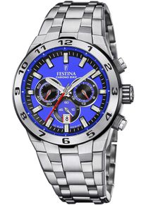 Festina Herren Chronograph "Chrono Bike 2024", silber, Armbanduhren, Armbanduhr, Quarzuhr, Herrenuhr, Stoppfunktion, Edelstahlarmband