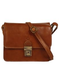 Pike PIKÉ Damen Umhängetasche, braun, Leder, gepflegt, Taschen, echt Leder, Made in Italy