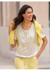 Inspirationen Damen Print-Shirt "Shirt", gelb, Gr. 38, gemustert, mehrfarbig, bedruckt, 50% Baumwolle, 50% Modal, Shirts
