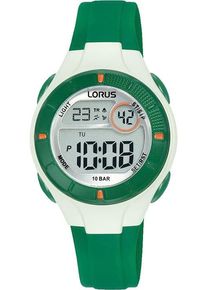 Lorus Kinder Chronograph, grün, Armbanduhren, Armbanduhr, Quarzuhr, Kinderuhr, digital, Silikonarmband