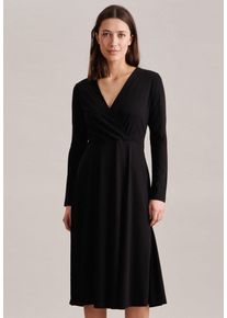 Seidensticker Damen Sommerkleid "Schwarze Rose", schwarz, Gr. 38, unifarben, 67% Viskose 28% Polyester 5% Elastan, Kleider, V-Neck Uni
