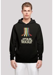 F4NT4STIC Herren Kapuzenpullover "Star Wars Retro Rainbow Regenbogen", schwarz, casual, Gr. L, Obermaterial: 50% Baumwolle, 50% Polyester, Pullover,