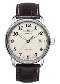 Zeppelin Herren Automatikuhr "LZ 127 Graf Zeppelin", braun, Armbanduhren, Armbanduhr, Herrenuhr, Datum, Lederarmband, Made in Germany