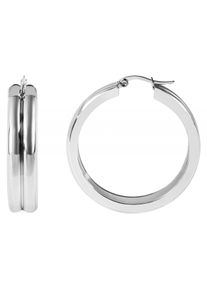 Adelia´s ADELIA ́S Damen Paar Creolen "Neuheit 2025 - Damen Creolen aus poliertem Edelstahl Ø 15 mm", Damen, Edelstahl, silber, Edelstahl, Ohrringe