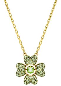 Swarovski Damen Kette mit Anhänger "IDYLLIA DANCING, KLEEBLATT, 5671144", Metall, L: 45cm B: 13,9mm, gold, Metall, B:13,9mm, Halsketten, mit