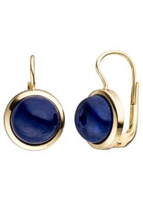 Jobo Damen Paar Ohrhänger, Gelbgold 333, gold, Gelbgold 333, Ohrringe, rund 333 Gold mit Lapislazuli