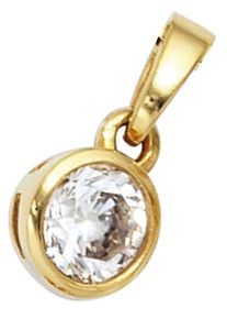 Jobo Damen Ketten-Anhänger "Anhänger mit Zirkonia", Silber 925 (Sterlingsilber), gold, Silber 925 (Sterlingsilber), Schmuckanhänger, 925 Silber