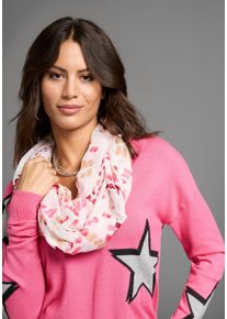 Laura Scott Damen Loop, rosa, casual, gemustert, bedruckt, Web, Polyester, Modetücher, mit Pinsel-Tupfen-Alloverdruck -NEW