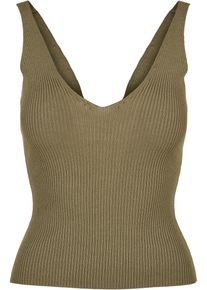 Urban Classics Herren Muskelshirt "Urban Classics Damen Ladies Rib Knit Top", grün, casual, Gr. 5XL, unifarben, 35% Viskose, 35% Polyacryl, 30%