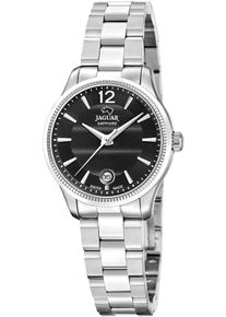 Jaguar Damen Quarzuhr "Essentia"silberfarben, schwarz, Armbanduhren, Armbanduhr, Damenuhr, Swiss Made, Edelstahlarmband,Saphirglas,Datum