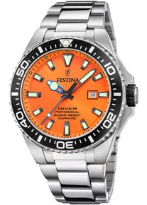 Festina Taucheruhr "Diver Collection", silber, Armbanduhren, Armbanduhr, Quarzuhr, Herrenuhr, Edelstahlarmband, Datum, Saphirglas