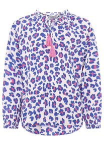 Zwillingsherz Damen Schlupfbluse ""Colorful Leo"", blau, modisch, Gr. LXL, animal-print, Obermaterial: 100% Viskose, Blusen, mit Leomuster und