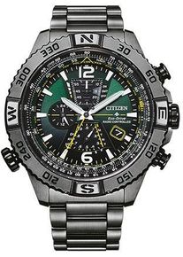Citizen Herren Funkchronograph "Promaster Eco-Drive Navihawk", grau, Armbanduhren, Armbanduhr, Herrenuhr, Solar, Stoppfunktion, Edelstahlarmband