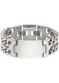 Bruno Banani Damen Edelstahlarmband "Schmuck Geschenk Armband Doppel-Panzerkette, B4108B/20/00/21", Edelstahl, silber, Edelstahl, Armbänder