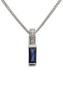 Firetti Damen Ketten-Anhänger "Schmuck Geschenk Gold 333 Halsschmuck Anhänger für Halskette Saphir", 0,008 ct P2 = erkennbare Einschlüsse, Weißgold