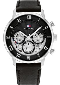 Tommy Hilfiger Herren Multifunktionsuhr "CLASSIC", schwarz, Armbanduhren, Quarzuhr, Armbanduhr, Herrenuhr, Datum, Edelstahlarmband