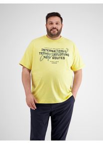 Lerros Herren T-Shirt "Lerros T-Shirt mit Brustprint in Übergrößen", gelb, Gr. 6XL, 100% Baumwolle, Shirts