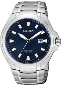 Citizen Herren Titanuhr, blau, Armbanduhren, Armbanduhr, Herrenuhr, Solar, Titanarmband, Saphirglas