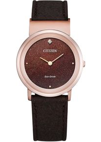 Citizen Damen Solaruhr, braun, Armbanduhren, Armbanduhr, Damenuhr, Saphirglas, Diamant